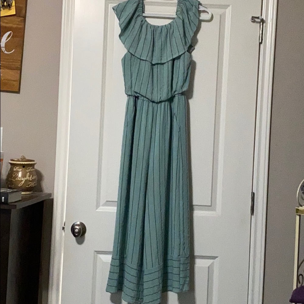 Mint color jump suit